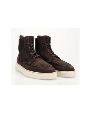 Giorgio 29114 donkerbruin suède veterboots met rubber zool