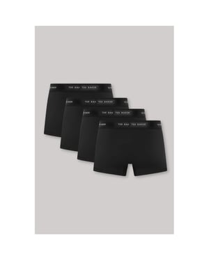 Men's Ted Baker 4 Pack Plain Design Trunk in Black/Black