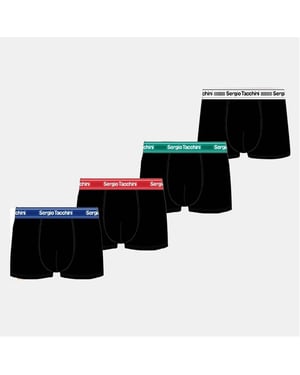 Men's Sergio Tacchini 4 Pack Plain Design Boxer Brief in Multi