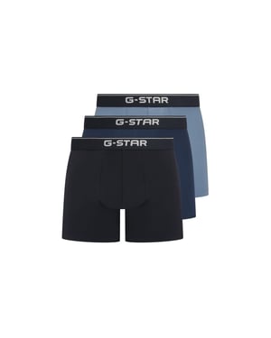 Men's G Star Lupin 3 Pack Plain Design Boxer Brief in Dnm/Dk Dnm/Nvy