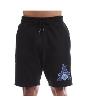Men's Avirex Juniper Fleece Sweat Shorts with Elasticated Waistband in Black