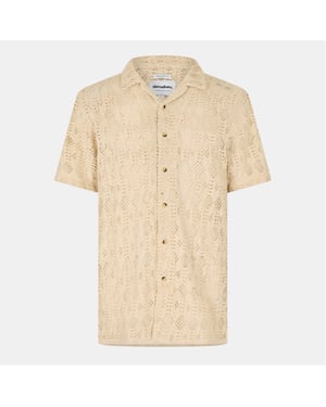 Men's Threadbare Rackes Short Sleeve Shirt in Ecru