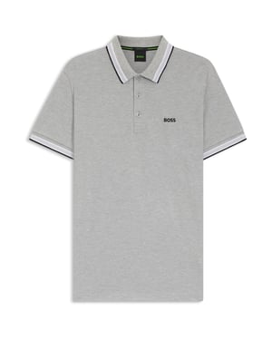 Men's Boss Hbg Paddy Euro Polo Shirt in Silver