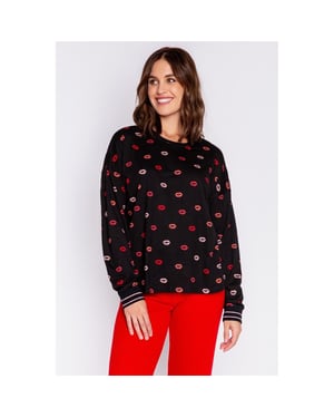 Women's PJ Salvage Salvage Lippy Shirt in Schwarz