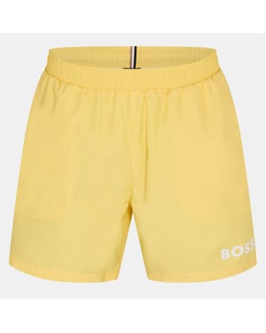 Men's Boss Dolphin Elasticated Waistband Swim Short in Bright Yellow