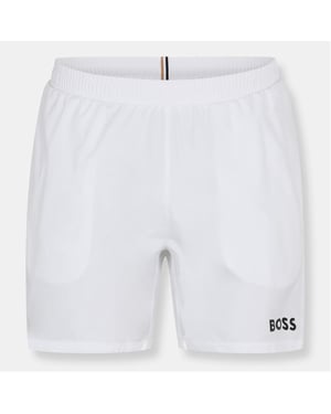 Men's Boss Dolphin Elasticated Waistband Swim Short in White