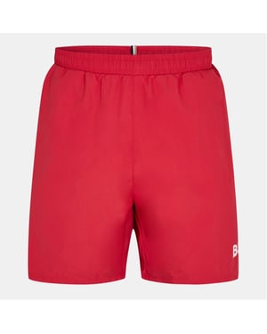 Men's Boss Dolphin Elasticated Waistband Swim Short in Bright Red