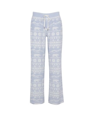 Women's PJ Salvage Salvage Snowflake Wide Leg Pant in Hellblau