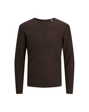 Men's Jack and Jones Knit Crew Neck Regular Fit Sweater in Mulch