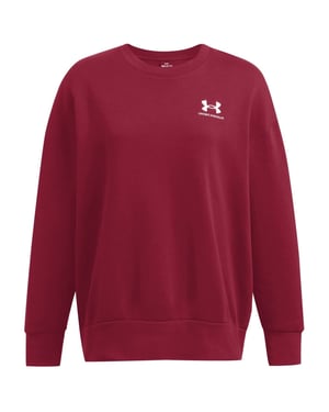 Women's Under Armour Oversize Fit Crew Neck Long Sleeve Sweatshirt in Red