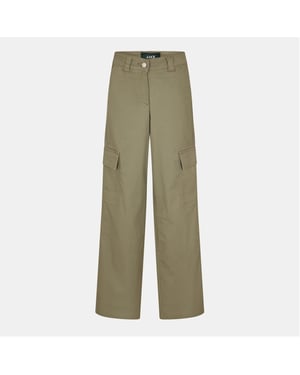 Women's JJXX Solid Patterned Straight Cargo Pants in Dusty Olive