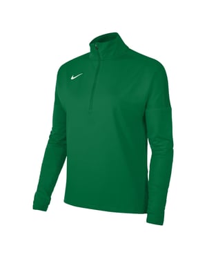Women's Nike Front Zipper Pocket Funnel Neck Long Sleeve Athletic Top in Pine Green