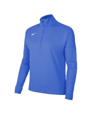 Women's Nike Front Zipper Pocket Funnel Neck Long Sleeve Athletic Top in Royal Blue