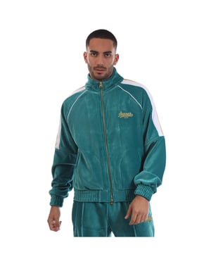 Men's Avirex Kingsb Embroidered Funnel Neck Raglan Sweatshirt in Green