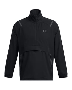 Men's Under Armour Unstoppable Solid Patterned Anorak Jacket with Drawstring in Black