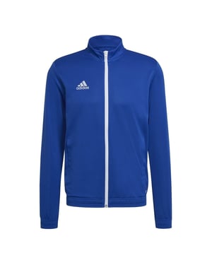 Men's adidas Ent22 Solid Patterned Full Zipper Ribbed Cuff Track Jacket in Royal Blue