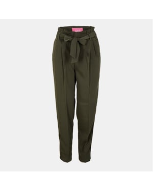 Women's JJXX Solid Patterned Straight Trousers in Grape Leaf