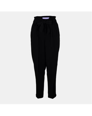 Women's JJXX Solid Patterned Straight Trousers in Black