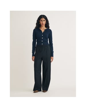 Women's Nobodys Child James Solid Wide Leg Trousers in Black