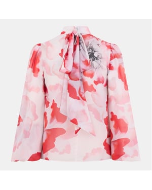 Women's Ted Baker Relaxed Fit Balloon Sleeve High Neck Blouse in Ivory