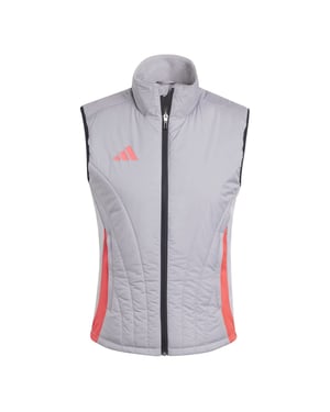 Women's adidas Tiro24c Solid Patterned Ribbed Cuff Performance Vest in Light Onix