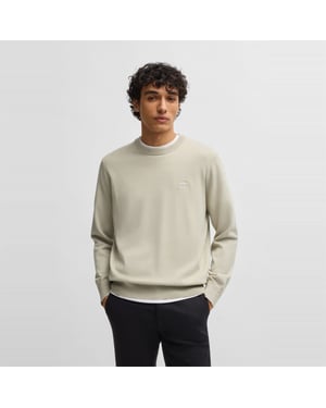 Men's Boss Kanovano Crew Neck Jumper in Light Beige 271
