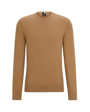 Men's Boss Ecaio P Knitted Jumper in Medium Beige