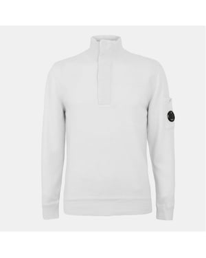Men's C.P. Company Crew Neck Jumper in Gauze White 103