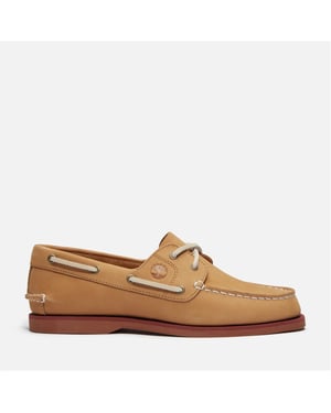 Women's Timberland Classic Lace-Up Boat Shoes in Medium Beige
