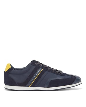 Men's Boss Stiven Lace Up Low Top Sneakers in Navy