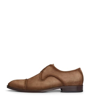 Men's Boss Derrek Derby Capped Toe Smart Shoes in Medium Beige