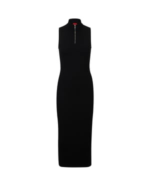 Women's Hugo Nerie High Neck Midi Bodycon Dress in Black