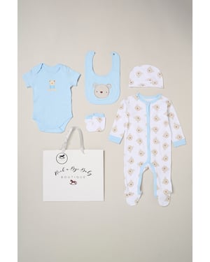 5-Piece Bear Print All in One Baby Gift Set