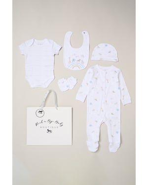 5-Piece Animal Rainbow Print All in One Baby Gift Set