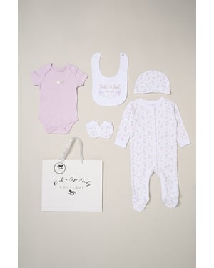 5-Piece Flower Print All in One Baby Gift Set