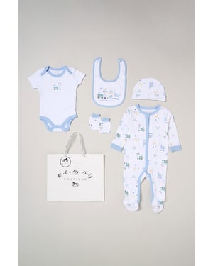 5-Piece Hello Baby Print All in One Baby Gift Set