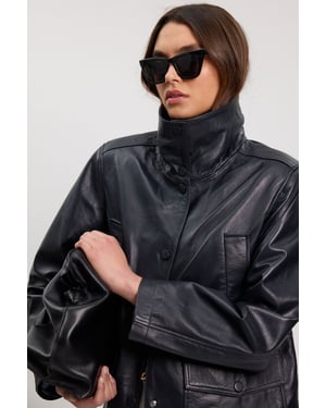 Leather Oversized Jacket