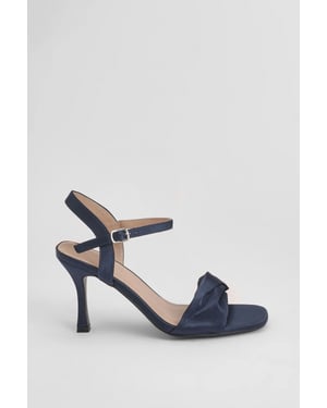 Wide Fit Sally Satin Soft Twist Front High Stiletto Heel Sandals