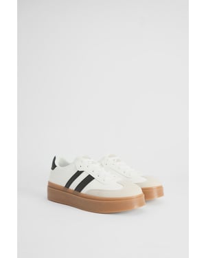 Tony Faux Leather Lace Up Chunky Trainers