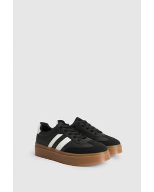Tony Faux Leather Lace Up Chunky Trainers
