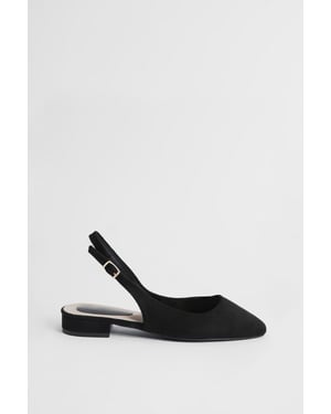 Millie Faux Metallic Leather Slingback Flat Shoes