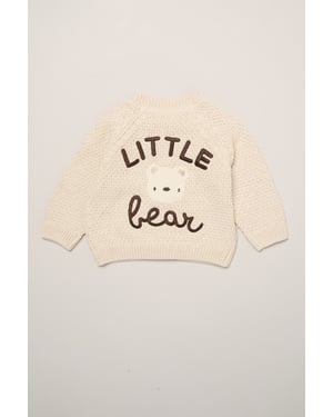 Little Bear Embroidered Knitted Cardigan