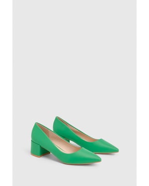 Good For The Sole: Rebecca Faux Leather Block Heel Court Shoes
