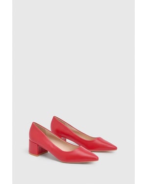 Good For The Sole: Rebecca Faux Leather Block Heel Court Shoes