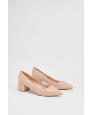 Good For The Sole: Rebecca Faux Leather Block Heel Court Shoes