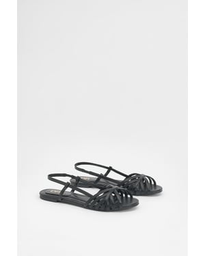 Elaina Cross Strap Slingback Flat Sandals