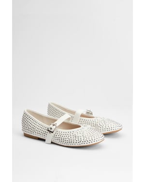 Faith: Livvy Faux Leather Studded Mary Jane Ballerinas