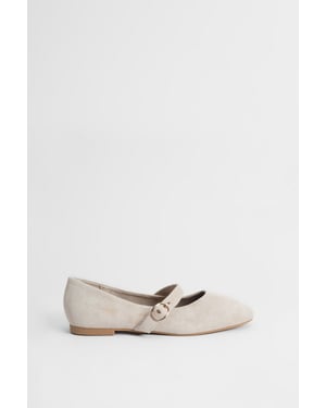 Matilda Faux Suede Mary-Jane Soft Ballet Pumps