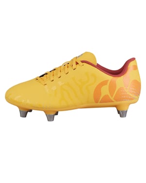 Canterbury Kinder Speed Infinite Team Soft Ground Rugbyschoenen (Ambergeel/Oranje verliefd/Marsrood)