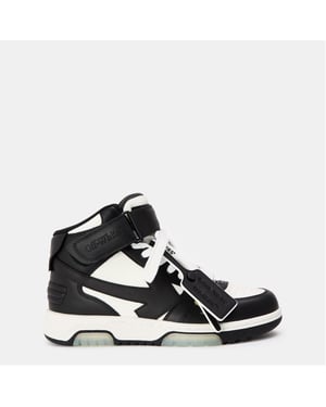 Women's Off White Out Of Office Hi Top Sneakers in White/Black